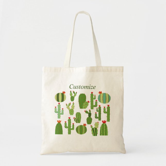 Bolso De Tela Plantas de cactus de flores rojas variadas Thunder (Frente)