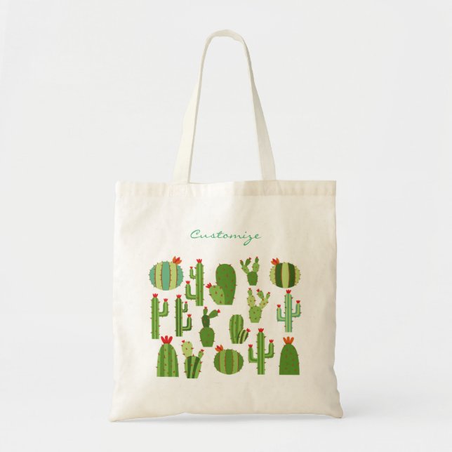 Bolso De Tela Plantas de cactus en Bloom Thunder_Cove (Frente)