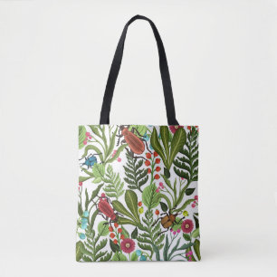 Bolso De Tela Plantas e insectos decorativos: diseño sin inconve