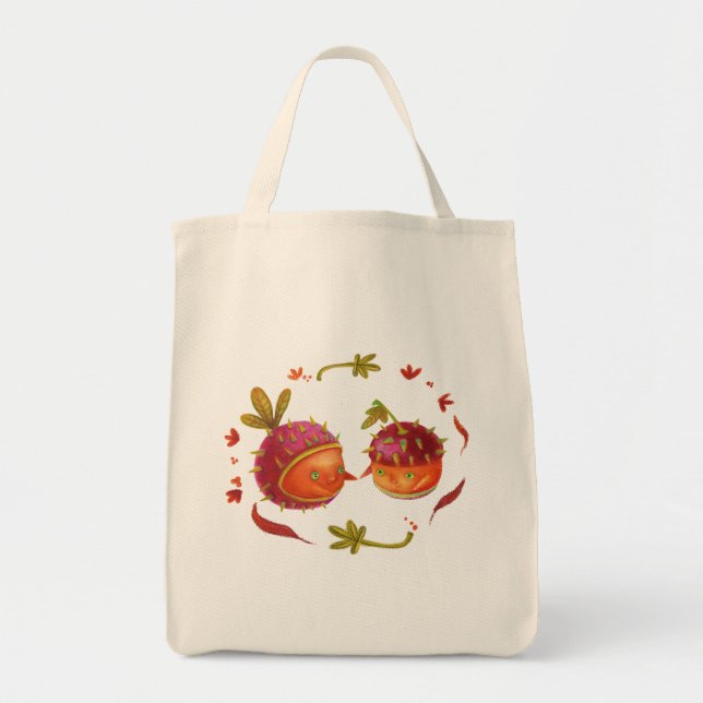 Bolso De Tela plantas lindas (Frente)