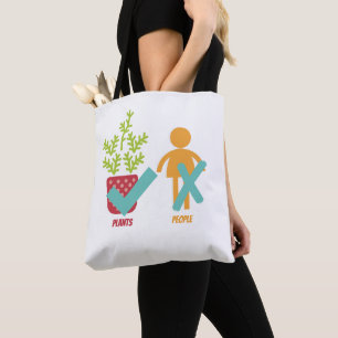 Bolso De Tela Plantas Sí Personas No