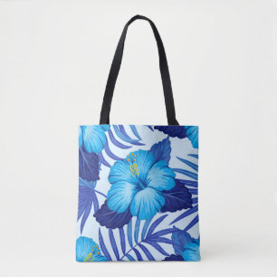 Bolso De Tela Plantas tropicales hawaianas, patrón de hibiscos.