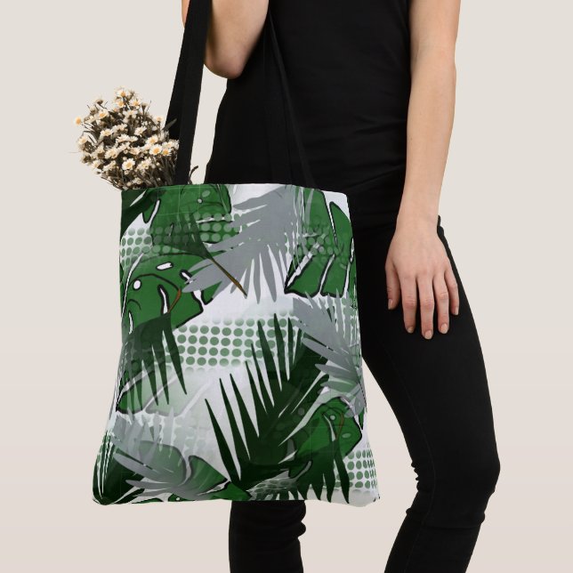 Bolso De Tela Plantas tropicales, tiendas de impresión botánica  (Detalle)
