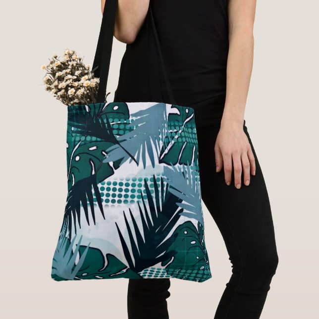 Bolso De Tela Plantas tropicales, tiendas de impresión botánica  (Detalle)