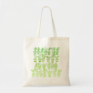 Bolso De Tela Plantas verdes de Doodle lindo en ollas