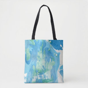 Bolso De Tela Plantilla abstracta moderna Blanco verde azul