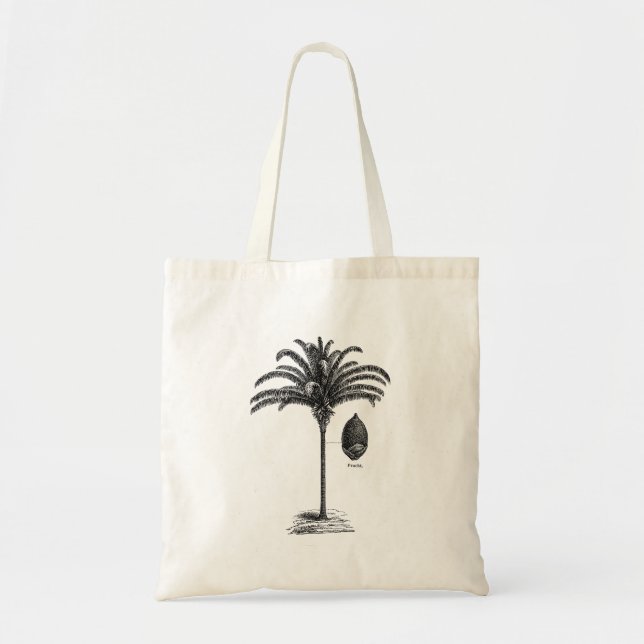Bolso De Tela Plantilla brasileña retra de la palmera de la (Frente)