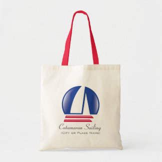 Bolso De Tela plantilla Catamaran Sailing_Pontoon Carreras_BlueM