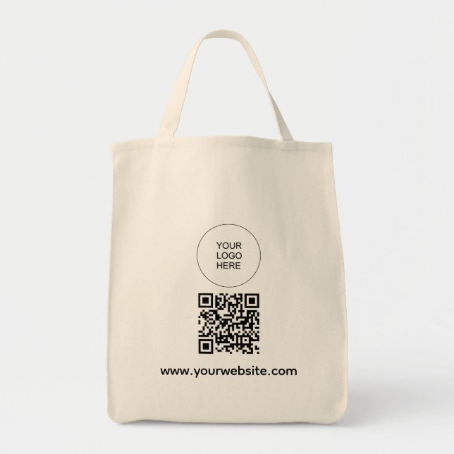 Bolso De Tela Plantilla Código QR Cargar la dirección del sitio  (Frente)
