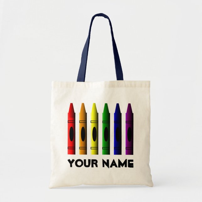 Bolso De Tela Plantilla Crayon Name Crayon Tote Bag (Frente)
