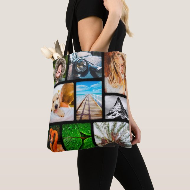 Bolso De Tela Plantilla de 18 Collages de fotos personalizada en (Detalle)
