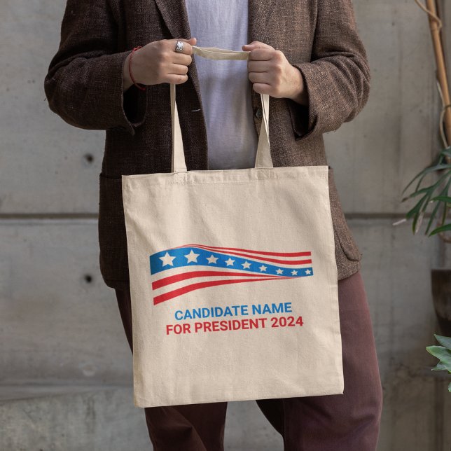 Bolso De Tela Plantilla de bandera estadounidense de campaña pol (Subido por el creador)