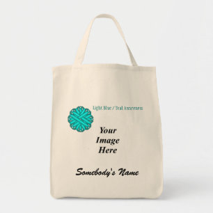 Bolso De Tela Plantilla de cinta de flor azul/Verde azulada de K