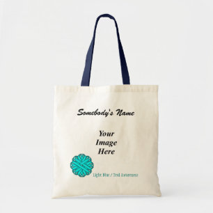 Bolso De Tela Plantilla de cinta de flor azul/Verde azulada de K