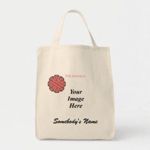 Bolso De Tela Plantilla de cinta de flor rosa por Kenneth Yoncic