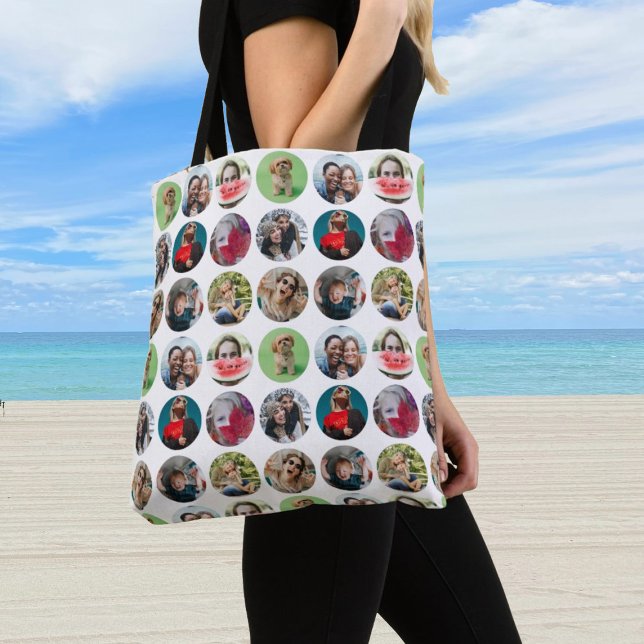 Bolso De Tela Plantilla de Circular Multifoto Keepsake moderna (Subido por el creador)