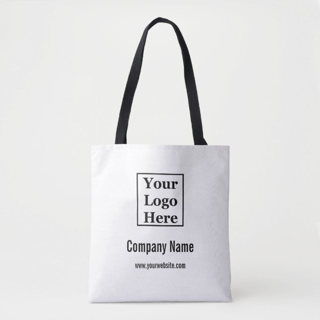 Bolso De Tela Plantilla de la empresa en blanco y negro Su logot (Anverso)