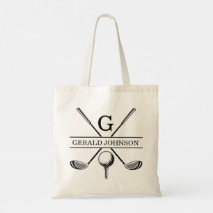 Bolso De Tela Plantilla de monograma de diseño de golf