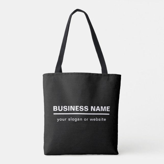 Bolso De Tela Plantilla de nombre de negocio moderno en negrita  (Reverso)
