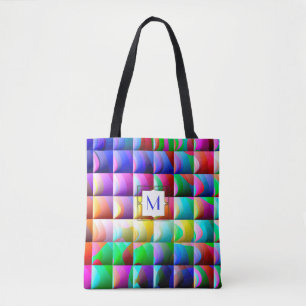 Bolso De Tela Plantilla de patrón de diseño de cuadrados vibrant