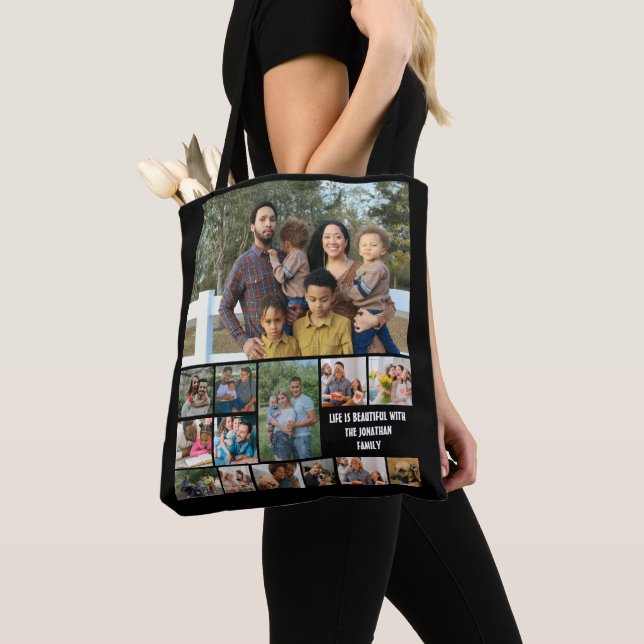 Bolso De Tela Plantilla de personalizado de 14 Collages de fotos (Detalle)