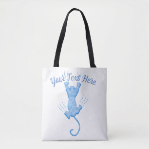 Bolso De Tela Plantilla de Personalizado de Blue Kitten
