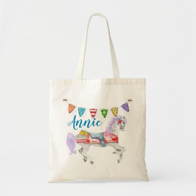 Bolso De Tela Plantilla de Personalizado de caballo de carrusel (Frente)