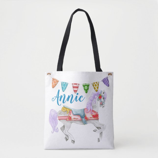Bolso De Tela Plantilla de Personalizado de caballo de carrusel (Anverso)