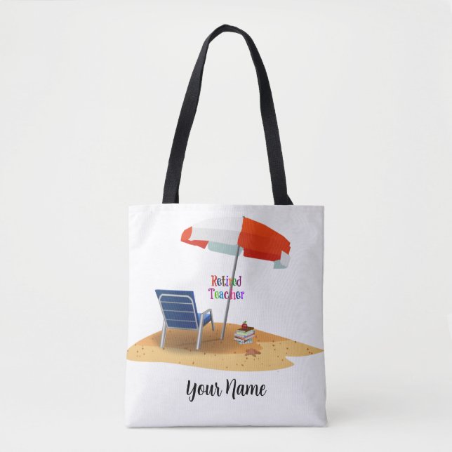Bolso De Tela Plantilla de profesor jubilado, Personalizar, (Anverso)