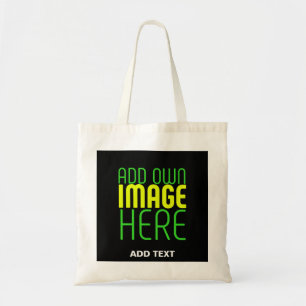 BOLSO DE TELA PLANTILLA DE TEXTO DE IMAGEN NEGRA SENCILLA EDITAB