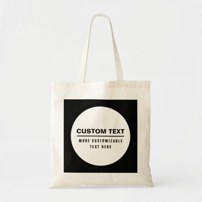 Bolso De Tela Plantilla de texto de Personalizable simple negrit (Frente)