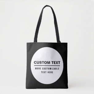 Bolso De Tela Plantilla de texto personalizable simple y negrita