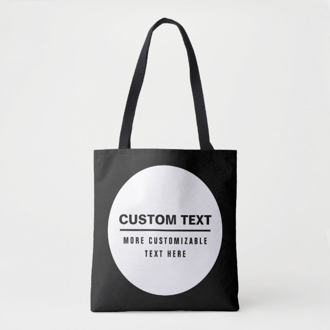 Bolso De Tela Plantilla de texto personalizable simple y negrita (Anverso)