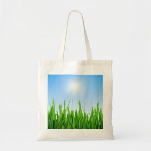 Bolso De Tela Plantilla de texto personalizado de hierba verde c