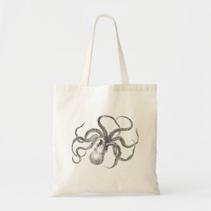 Bolso De Tela Plantilla del pulpo del vintage