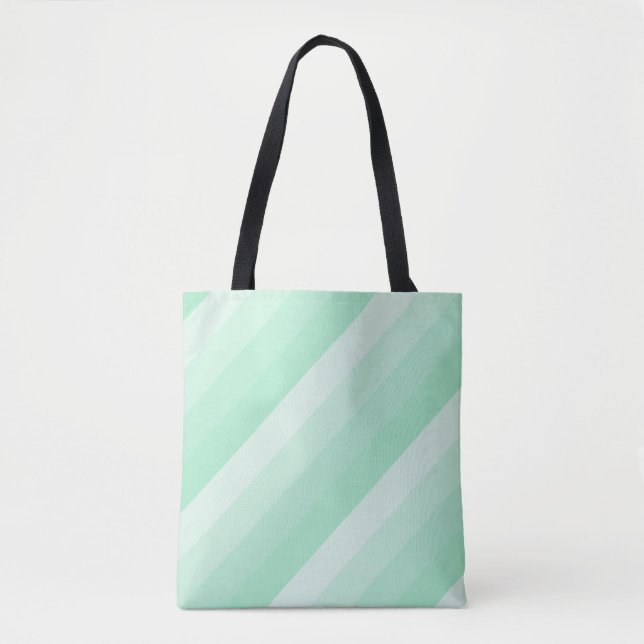 Bolso De Tela Plantilla moderna de diseño con rayas verdes de Mi (Anverso)