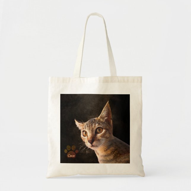 Bolso De Tela Plantilla personalizada de Mascota de foto de perr (Frente)