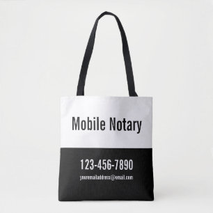 Bolso De Tela Plantilla promocional móvil notarial en blanco y n