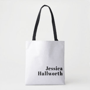 Bolso De Tela Plantilla Retro Moderna Minimalista de Nombre o Em