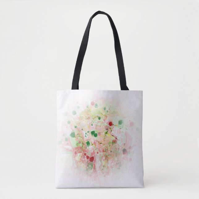 Bolso De Tela Plantilla verde rosa rosada abstracta moderna (Anverso)