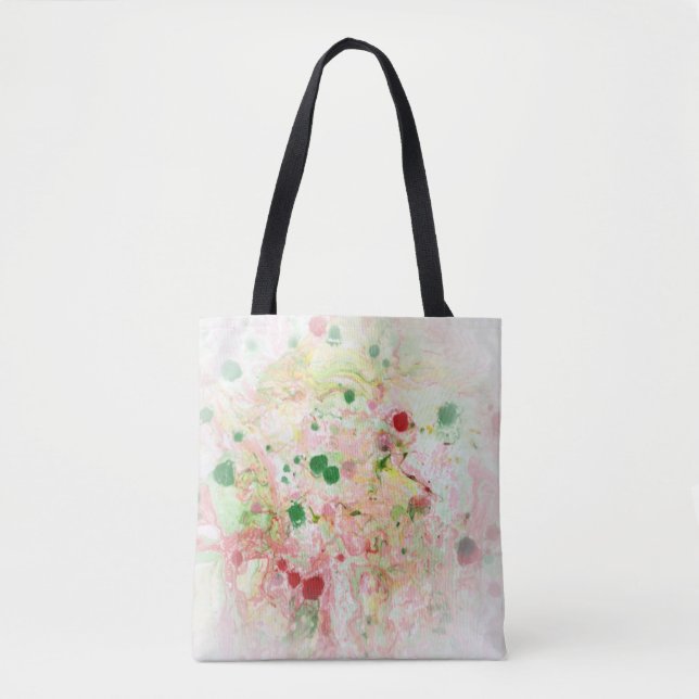 Bolso De Tela Plantilla verde rosa rosada abstracta moderna (Anverso)