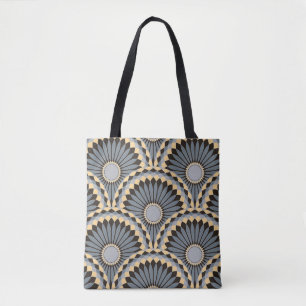 Bolso De Tela Plata De Marfil: Mosaico Floral Circular.