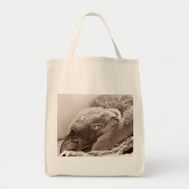 Bolso De Tela Platee el tote del ultramarinos del gato (Frente)