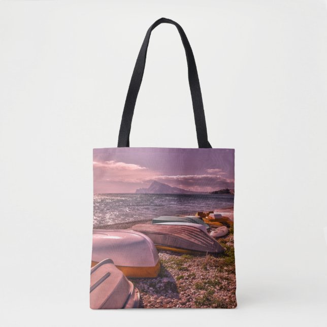 Bolso De Tela Playa abandonada de los barcos de Rowing el | (Anverso)