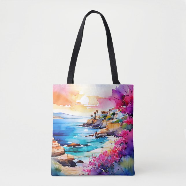 Bolso De Tela "Playa aislada" (Anverso)