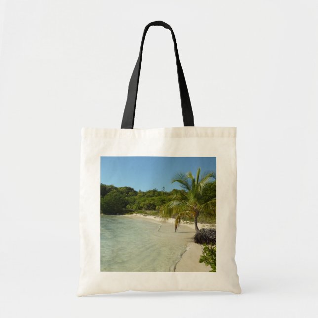 Bolso De Tela Playa Antigua Hermoso Paisaje Tropical (Frente)