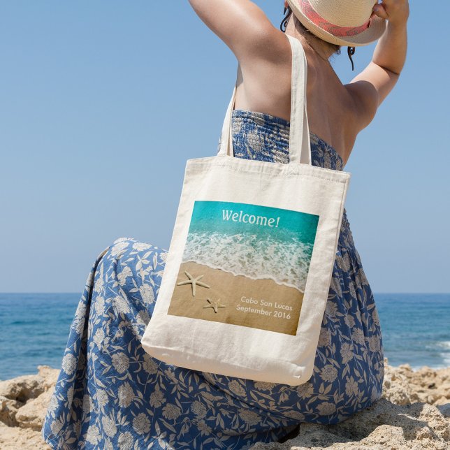 Bolso De Tela Playa con pez estrella en arena (Subido por el creador)