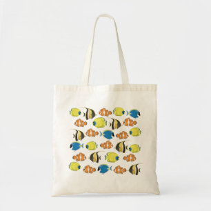 Bolso De Tela Playa Cuta Sencilla Patrón Océano de Pescado Tropi