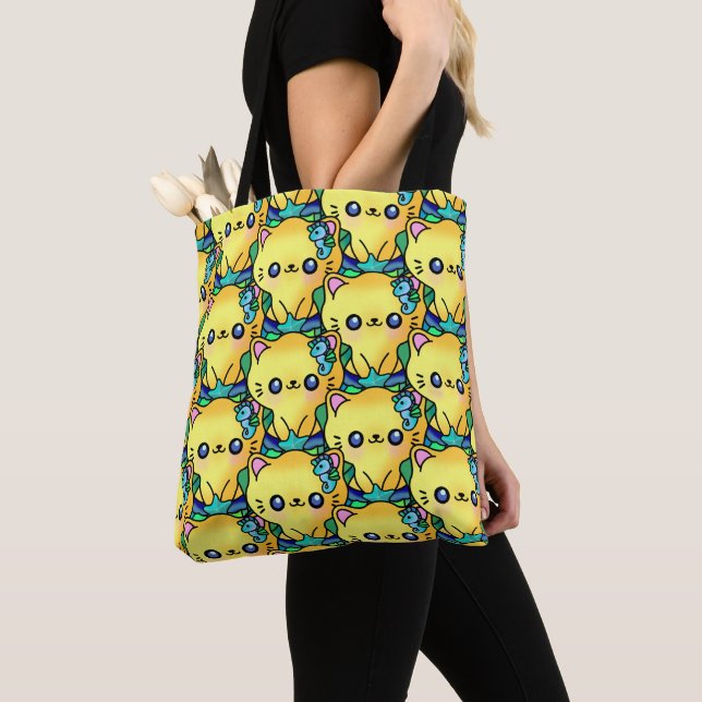 Bolso De Tela Playa Cute Kitten Mermaid Sweet Ocean (Detalle)
