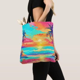 Bolso De Tela Playa de Arcoiris Sunset